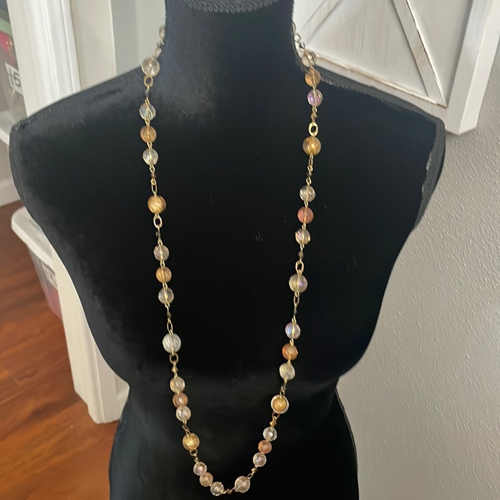 Mary Kay Fashion Crystal Stones Multi-Color String Necklace 20"